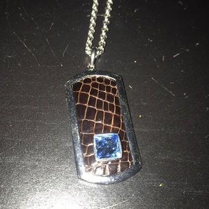 Authentic Judith Leiber dog tag necklace